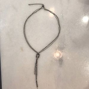 NWOT knot tassel metal necklace